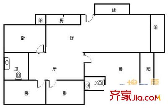 銀河花園 4室 戶型圖
