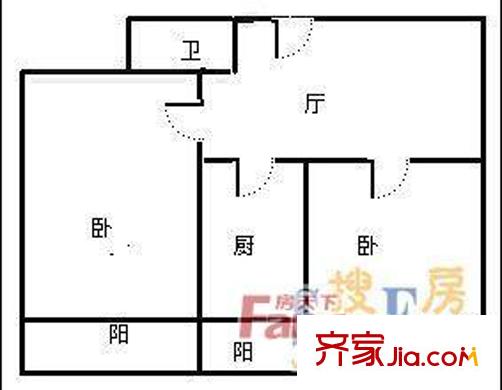 河務(wù)局宿舍(利農(nóng)莊路)戶型圖河務(wù)局宿舍(利農(nóng)莊路) 戶型圖2 2室2廳1衛(wèi)1廚