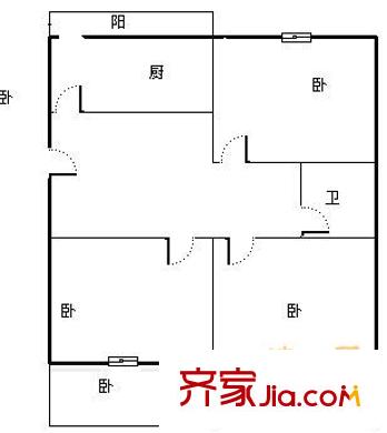 水屯路單位宿舍 3室 戶型圖