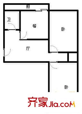 省委黨校宿舍 2室 戶型圖