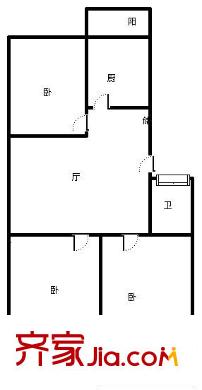 上?；▓@南鄰宿舍戶型圖上?；▓@南鄰單位宿舍 3室 戶型圖 3室2廳1衛(wèi)1廚