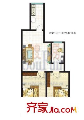 天成陽(yáng)光花園戶型圖兩室一廳一衛(wèi)戶型 2室1廳1衛(wèi)