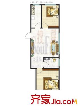 天成陽(yáng)光花園戶型圖兩室一廳一衛(wèi)戶型 2室1廳1衛(wèi)