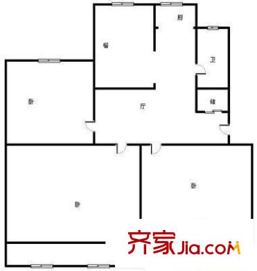 七里河房管局宿舍 3居室 戶型圖