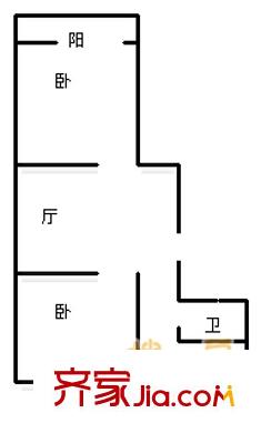 七里河房管局宿舍 2室 戶型圖