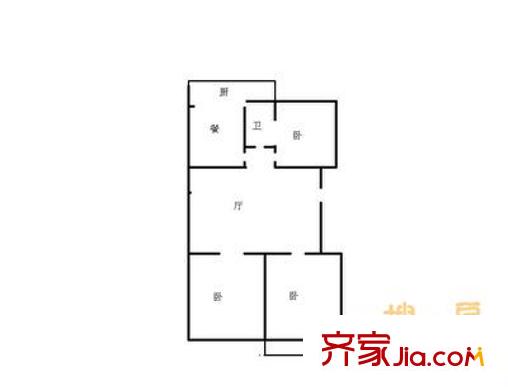 濟南四建宿舍 3室 戶型圖