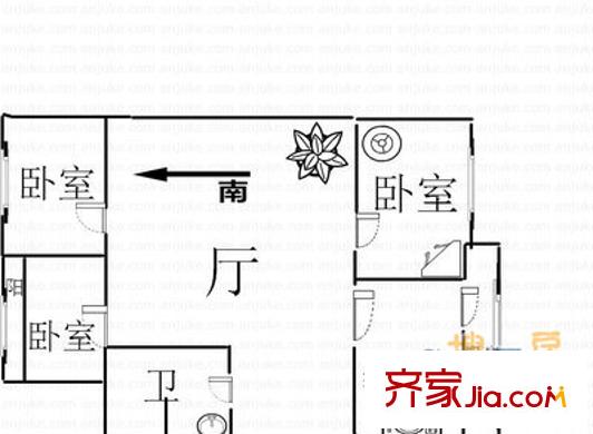 道德街宿舍 3室 戶型圖