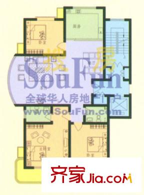 美景秀苑戶型圖三室兩廳兩衛(wèi) 3室2廳2衛(wèi)