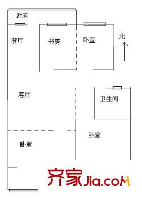山東省衛(wèi)生廳設(shè)備站宿舍 4室 戶型圖