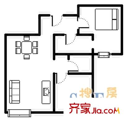 興濟河交通銀行宿舍 2室 戶型圖