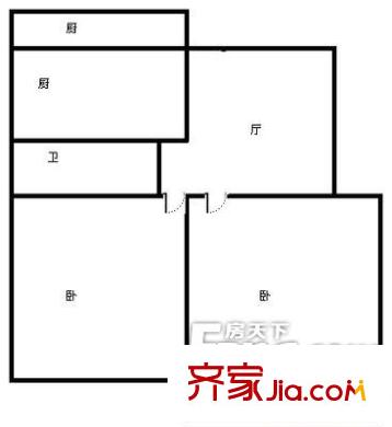 同心苑戶型圖 戶型圖 3室1廳1衛(wèi)1廚