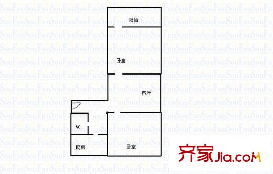 樂康街小區(qū) 2室 戶型圖