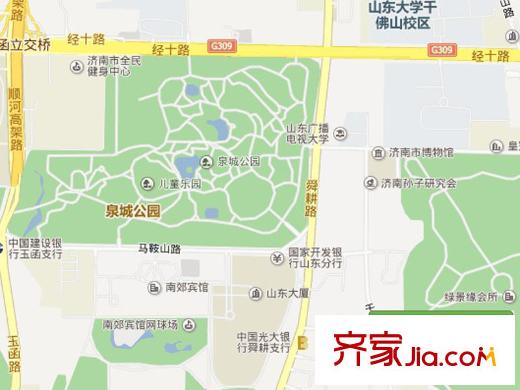 千佛山西路房地產(chǎn)宿舍交通圖 