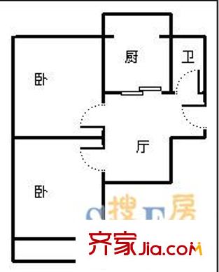 濟(jì)濼路單位宿舍戶型圖濟(jì)洛路公安局宿舍 2室 戶型圖 2室1廳1衛(wèi)1廚