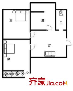 濟(jì)濼路單位宿舍戶型圖濟(jì)洛路公安局宿舍 2室 戶型圖 2室1廳1衛(wèi)1廚