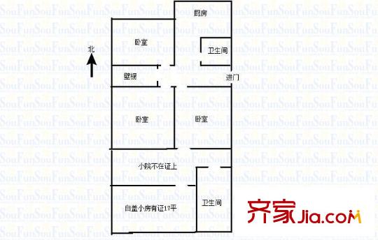 濟微路三運宿舍 3室 戶型圖