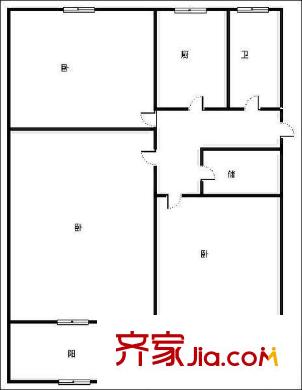 英雄山路140號(hào)院 3居室 戶型圖