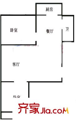 黃橋花園戶型圖221 101 2室2廳1衛(wèi)1廚
