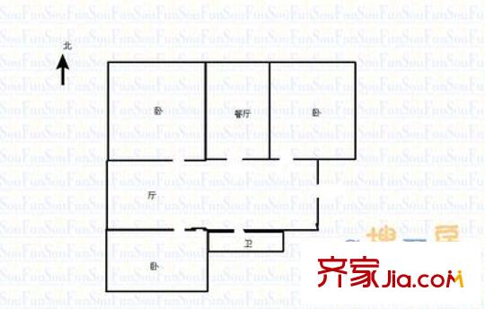 供電局宿舍（標山南路）戶型圖標山南路供電局宿舍 3室 戶型圖 3室1廳1衛(wèi)1廚