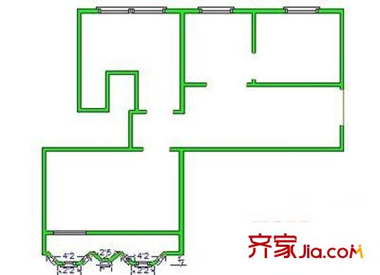 元首針織廠宿舍戶型圖元首針織廠單位宿舍 2室 戶型圖 2室1廳1衛(wèi)1廚