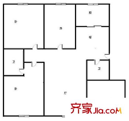 名都花園 4居室 戶型圖
