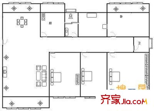 名都花園 5室 戶型圖