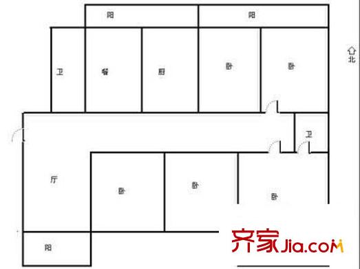 名都花園 5室 戶型圖