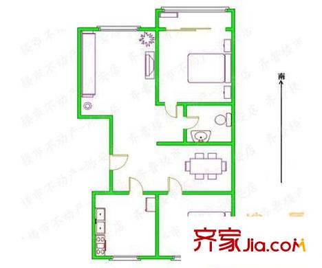 康潤(rùn)佳園 2室 戶型圖