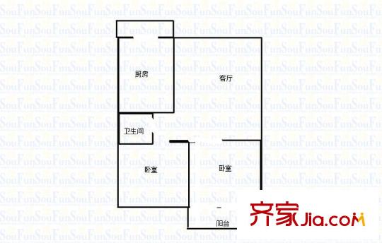 樂康街小區(qū) 2室 戶型圖
