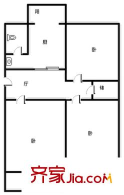 濟(jì)濼路單位宿舍戶型圖濟(jì)洛路公安局宿舍 3室 戶型圖 3室1廳1衛(wèi)1廚