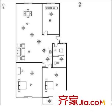 合豐苑 2室 戶型圖