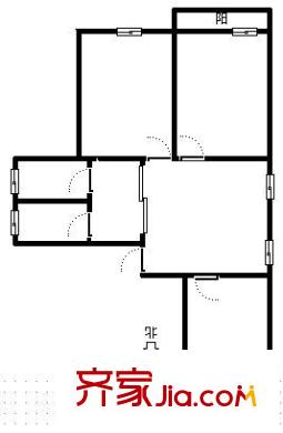 省體育宿舍 3室 戶型圖