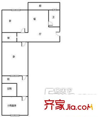 省社會(huì)科學(xué)院宿舍戶(hù)型圖山東社會(huì)科學(xué)院宿舍 2居室 戶(hù)型圖 2室2廳1衛(wèi)1廚