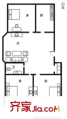 建大舜風(fēng)苑 3室 戶型圖