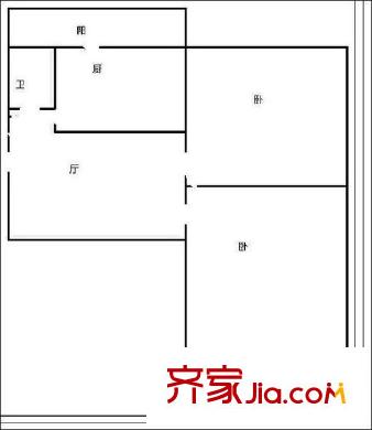 警官醫(yī)院宿舍 2居室 戶型圖