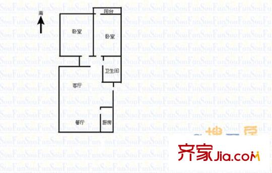 下井莊園 2室 戶型圖