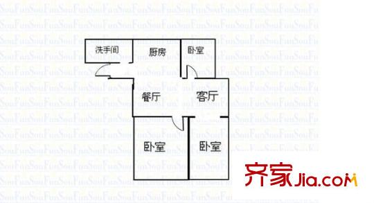 谷山溪苑 2室 戶型圖