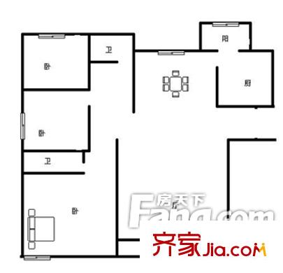 學(xué)府麗苑戶型圖郭店鐵廠宿舍3-2 3室2廳1衛(wèi)1廚