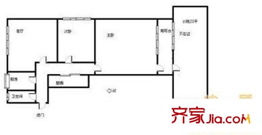 經(jīng)二緯四單位宿舍戶型圖經(jīng)二緯四戶型圖 2室1廳1衛(wèi)1廚