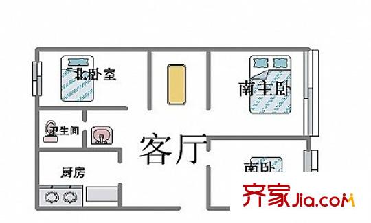 十六里河十四局宿舍戶型圖十六里河十四局單位宿舍3111 3室1廳1衛(wèi)1廚