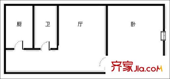 警官醫(yī)院宿舍 1居室 戶型圖