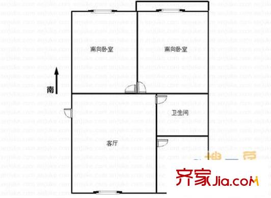 濟(jì)南大學(xué)宿舍 2室 戶型圖