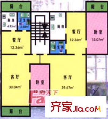 慶馨家園戶型圖戶型圖 2室2廳1衛(wèi)1廚