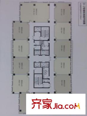 盧浮商務(wù)中心戶(hù)型圖D-2地塊商務(wù)辦公標(biāo)準(zhǔn)層平面圖 12室2衛(wèi)