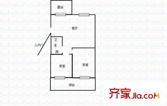 濼都小區(qū) 2室 戶型圖
