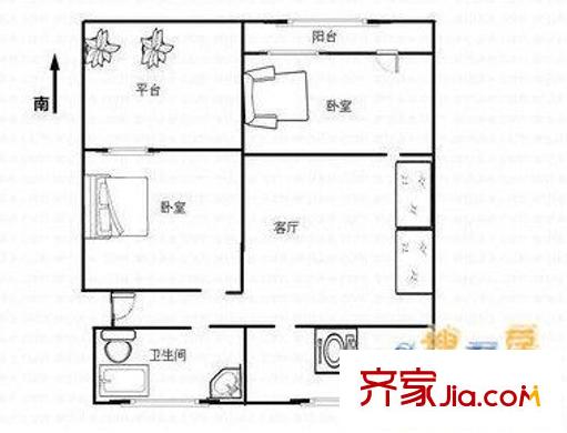 下井莊園 2室 戶型圖