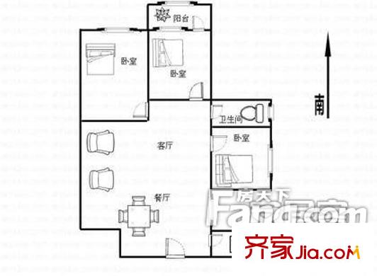 千佛山西路畫院宿舍戶型圖財(cái)政局宿舍戶型圖2 3室2廳1衛(wèi)1廚