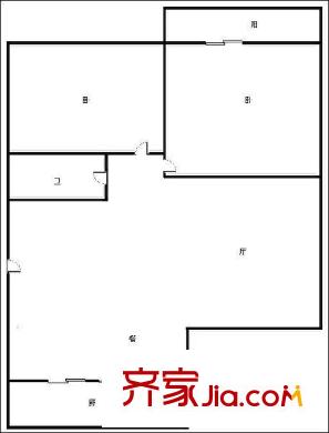 天橋區(qū)檢察院宿舍 2居室 戶型圖