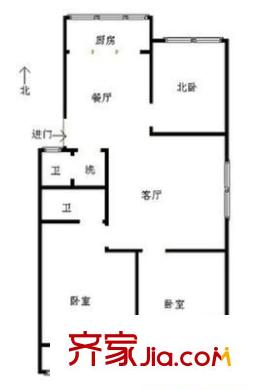 山大南路山大宿舍戶型圖山東大學(xué)宿舍（山大南路） 3室 戶型圖 3室2廳2衛(wèi)1廚