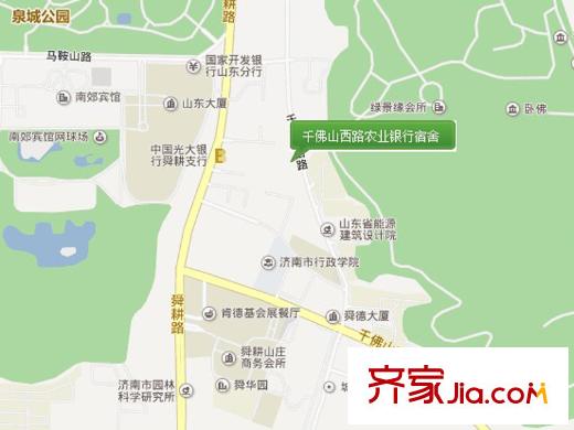 千佛山西路農業(yè)銀行宿舍交通圖 